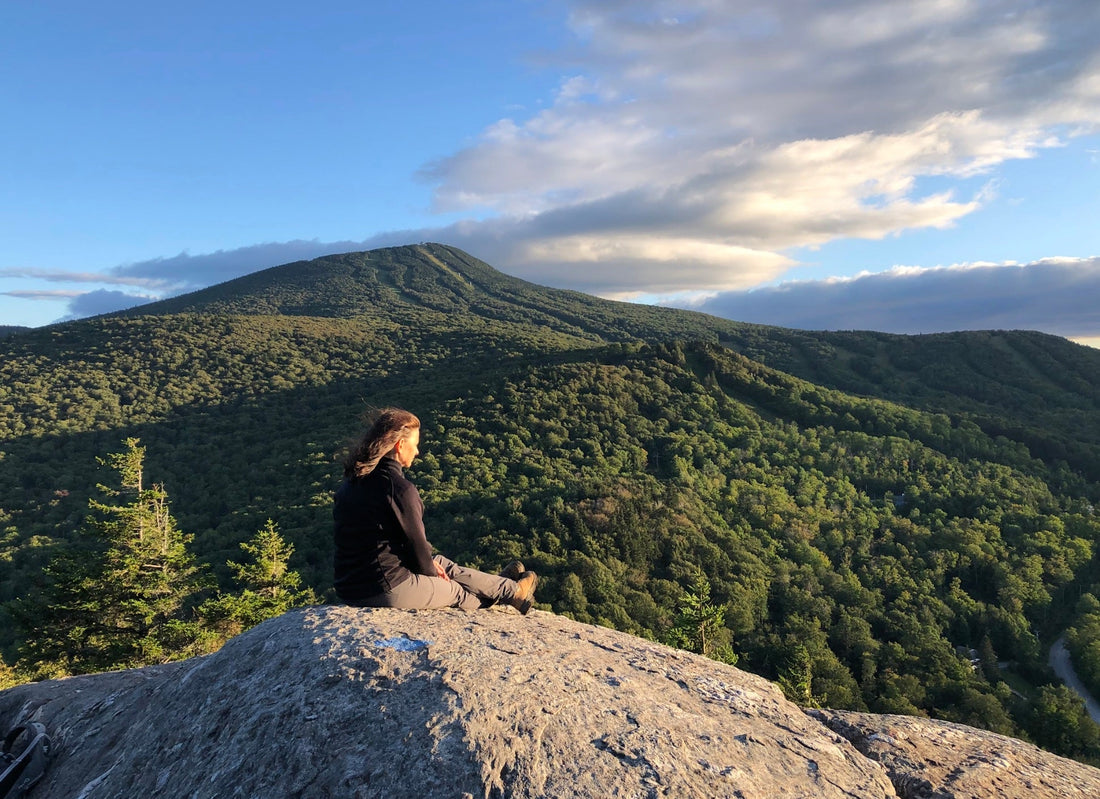 Hiking deers leap in killington, vermont